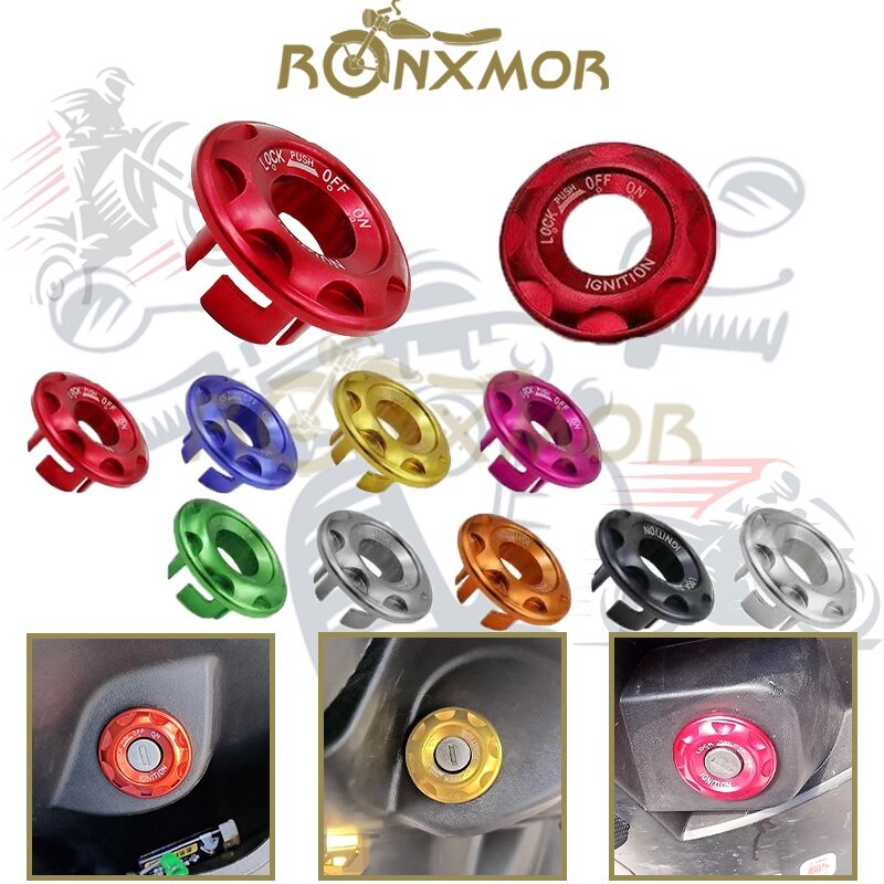 RONXMOR Motorcycle Parts Switch Cover CNC Electric Door Lock Protection Decorative Key Switch Cover Ring Switch Lock Cover
