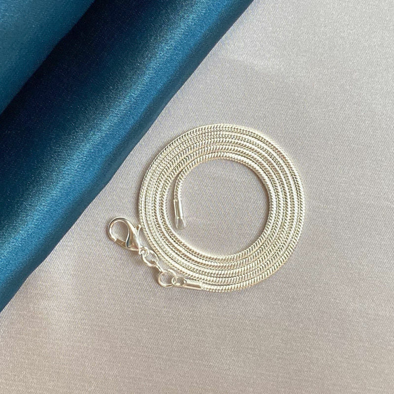 BAYTTLING-collar de plata de ley 925 para mujer y hombre, cadena de serpiente de 1MM/3MM, abalorio a la moda, regalos de fiesta de boda, joyería
