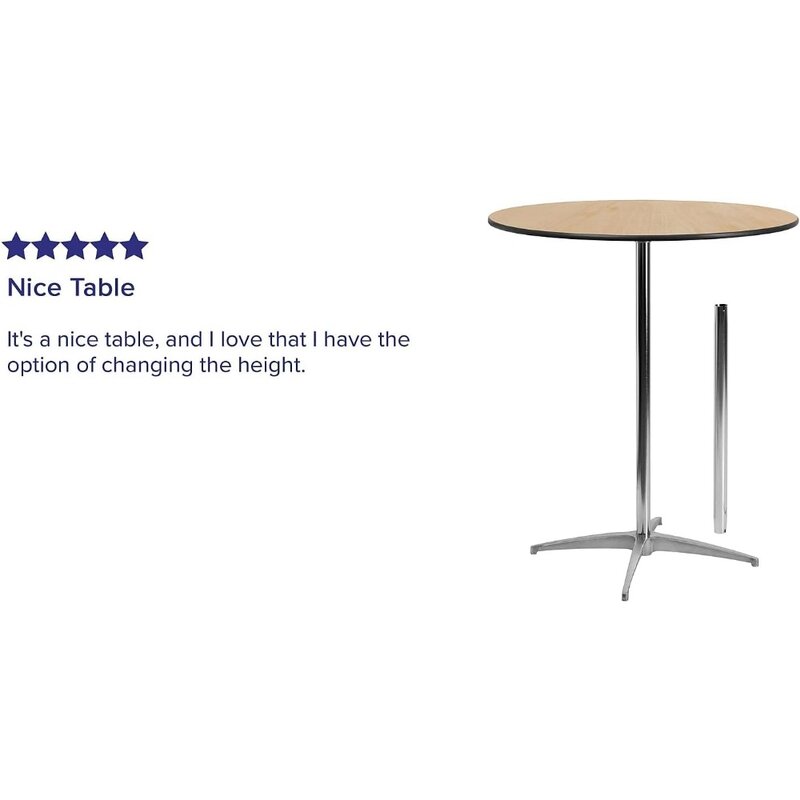 Lars 36'' Round Wood Cocktail Table with 30'' and 42'' Columns, Natural