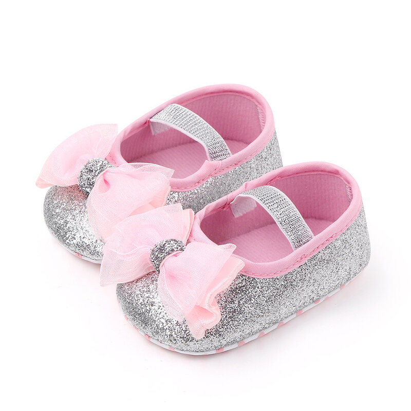 Princess Shoe Baby Girls Butterfly Knot Spring Autumn Soft Bottom Non-slip Toddler Infant Newborns Crib First Walkers Baby Shoes