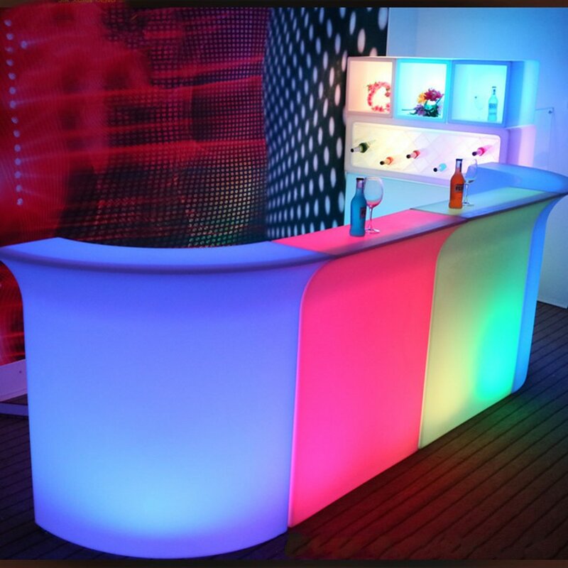 Shoous-Compteur de bar LED étanche, barre ronde aste, meubles de bureau, proxy Club, fête disco