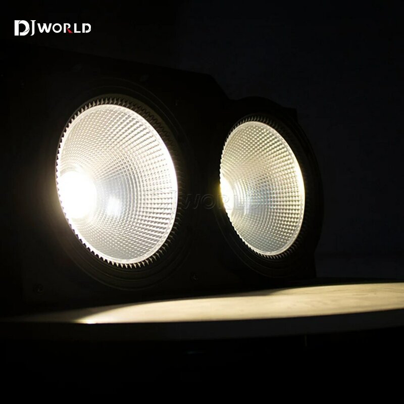 Par de luces LED COB de 2 ojos, 200W, blanco frío + luz blanca cálida, control Dmx, luces de fondo de escenario para música, DJ, discoteca, espectáculo de cine