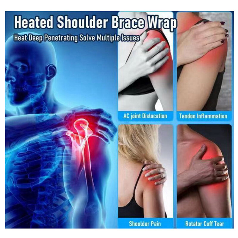 Tutore per spalla per terapia del calore cuscinetto riscaldante per spalla regolabile per Frozen spalla borsite tendinite Strain Hot Cold Support Wrap
