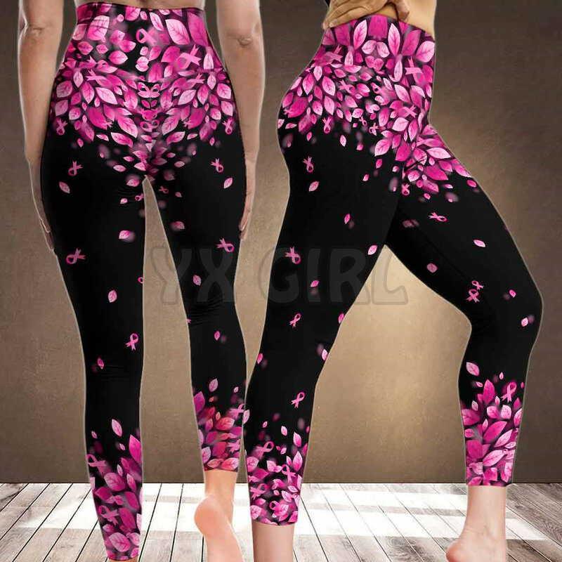 Faith Hope – legging Sexy élastique pour femmes, vêtement de Yoga gothique, de sensibilisation au Cancer du sein, imprimé en 3D