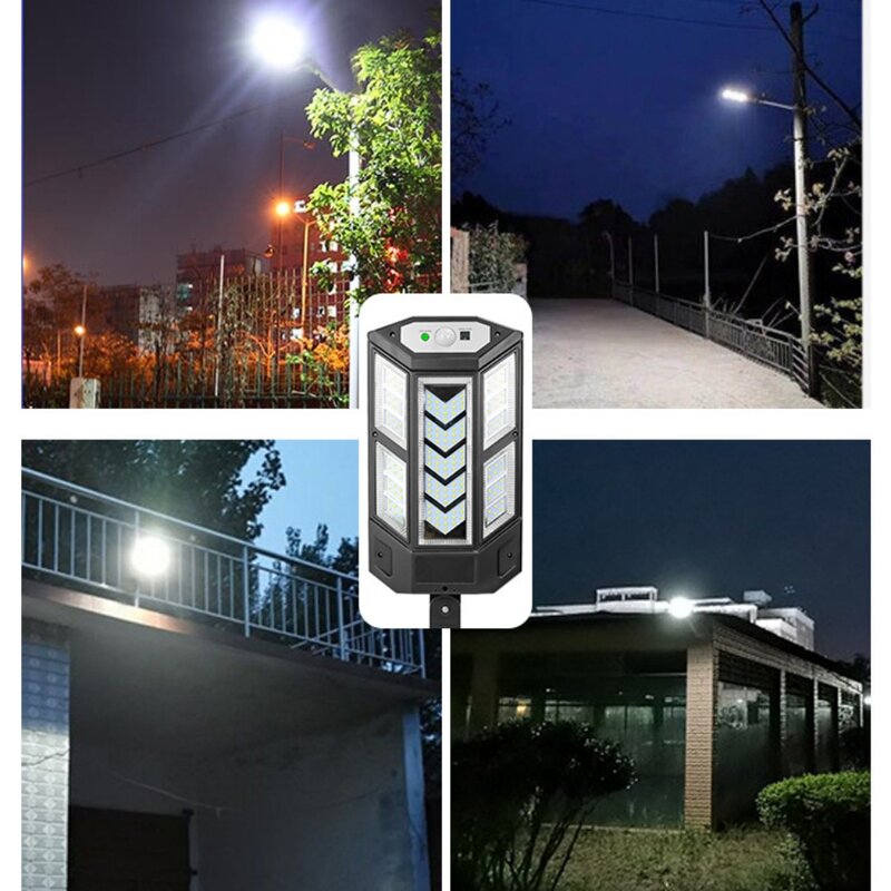 Solar Street Lamp Human Body Sensing+Light Control IP65 Waterproof Outdoor Garden Decoration Courtyard Landscape Street Light