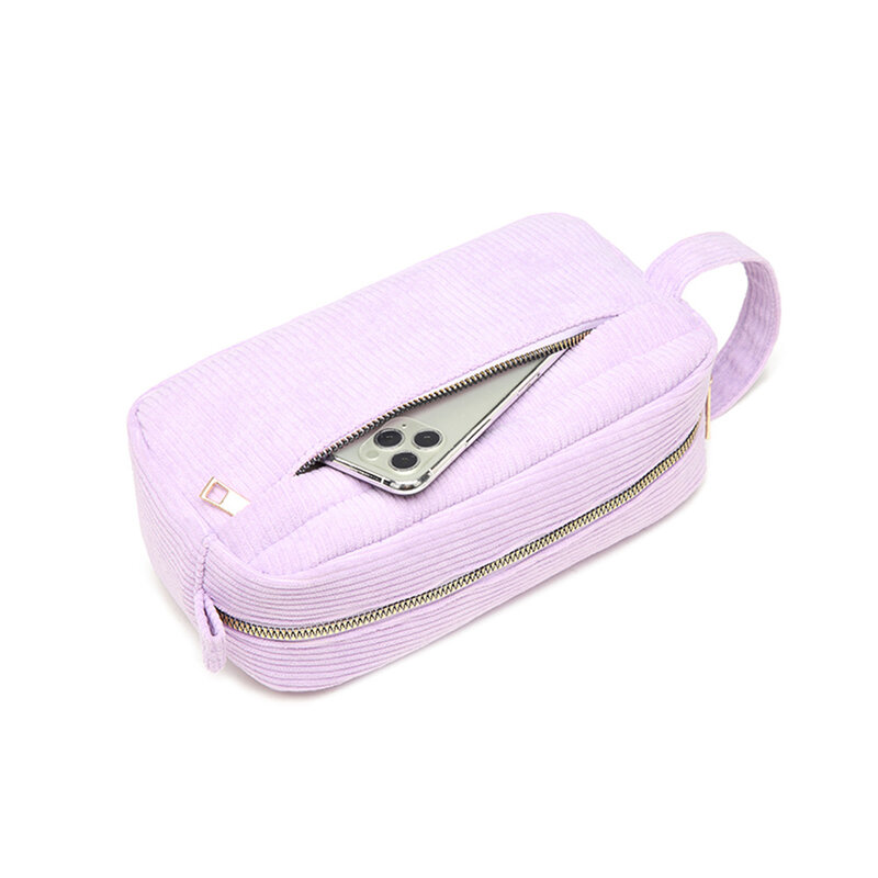 Portable Corduroy Cosmetic Bags for Women Fashion Small Makeup Pouch for Travel Handbags Box