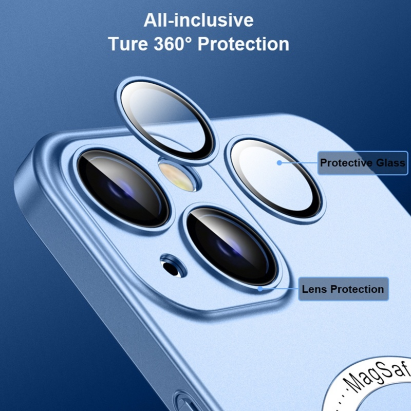 สำหรับ iPhone 14 Pro Magsafe บางเฉียบโทรศัพท์แม่เหล็กสำหรับ iPhone 12 13 Pro Max เลนส์ป้องกันแก้ว Hard PC