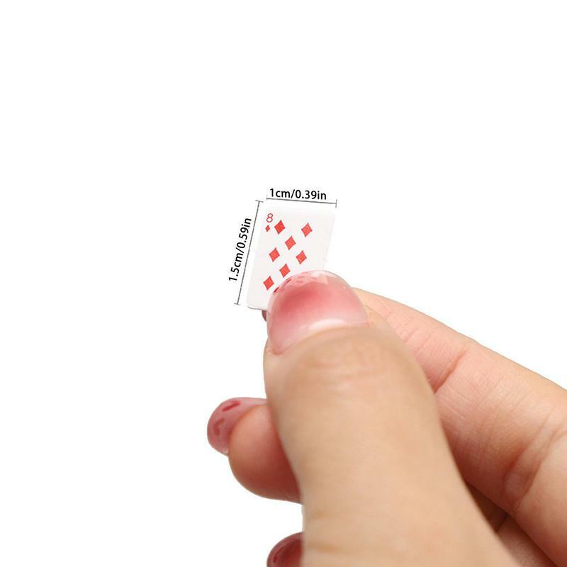 Mini Poker baru kartu bermain kecil 1.5x1cm Permainan Keluarga perjalanan permainan Lucu Poker Super Mini kartu Poker jari Set Dropshipping