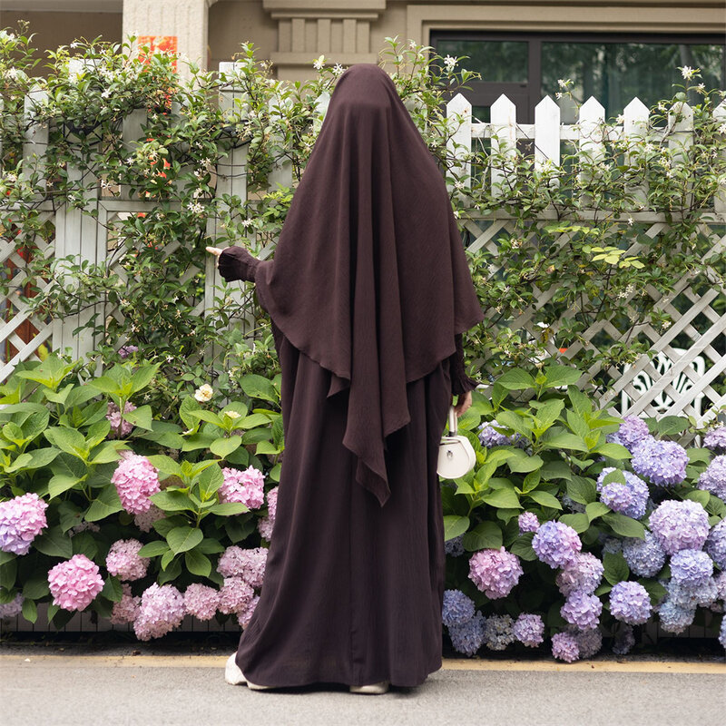 فستان حجاب طويل للنساء المسلمات ، الخمار ورداء العباية ، فستان متناسق ، ملابس صلاة رمضان والعيد ، النقاب الإسلامي ، دبي والبرقع ، طقم 2 قطعة