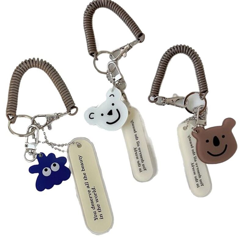 Porte-clés en acrylique de style coréen, lanière de porte-clés unique, cadeau de ressort d'ours de bande dessinée