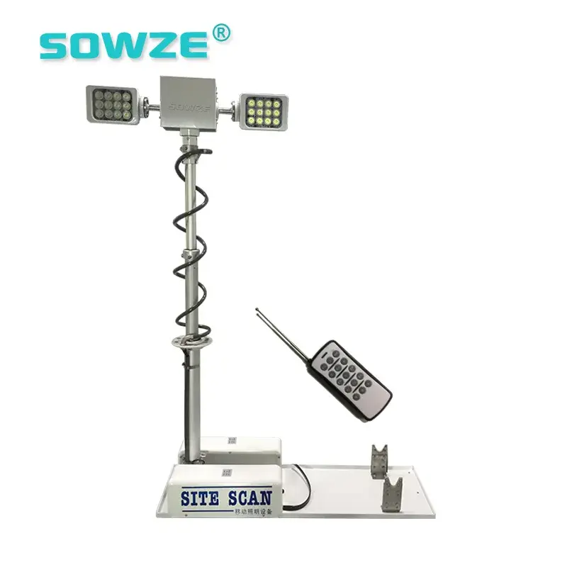 Vehicle Mounted Mobile Emergency Lighting Tower Electric Telescopic With CCTV Camera