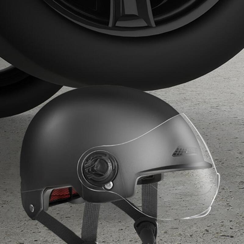 남녀공용 오토바이 하프 헬멧, 퀵릴리즈 버클 오픈 페이스 선바이저, 렌즈 보호 기어, 드롭 배송