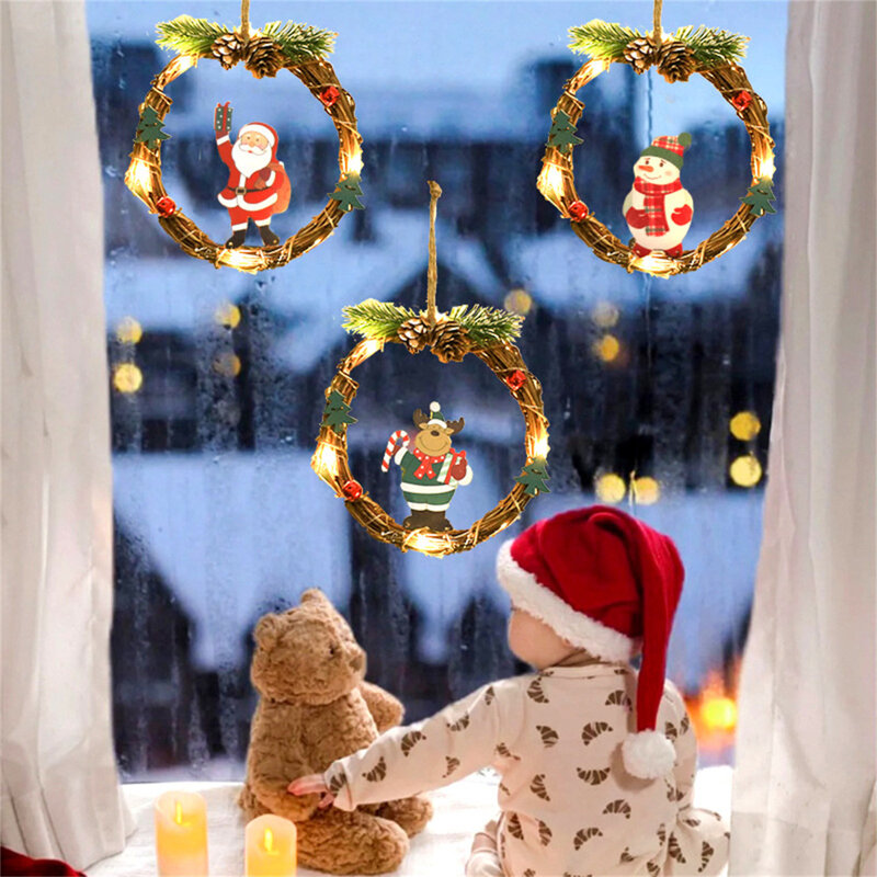 Weihnachten dekorative Lichterkette 50lm hohe Helligkeit 3 blinkende Modi hängendes Seil Design Weihnachts kränze für Weihnachts dekorationen