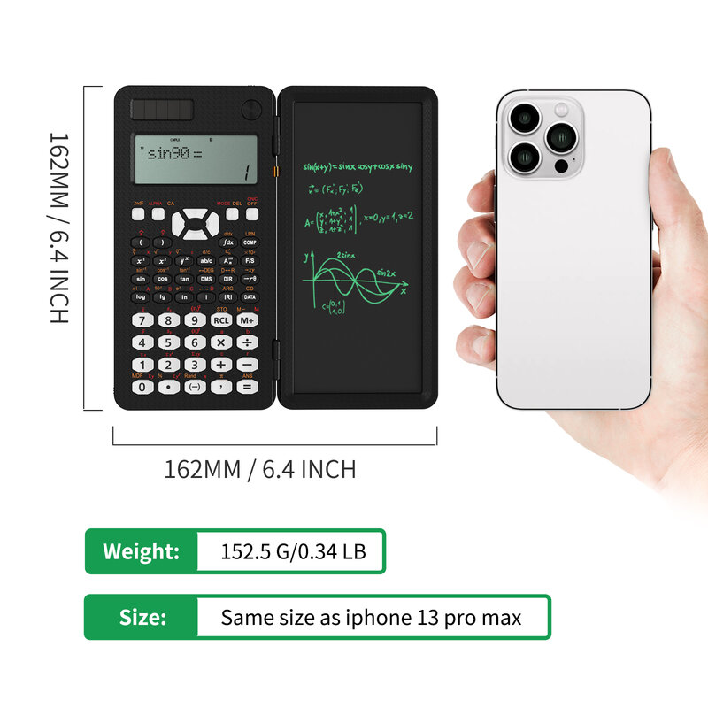 Calculadora científica com escrita tablet 991ms 349 funções engenharia calculadora financeira para estudantes da escola escritório solar
