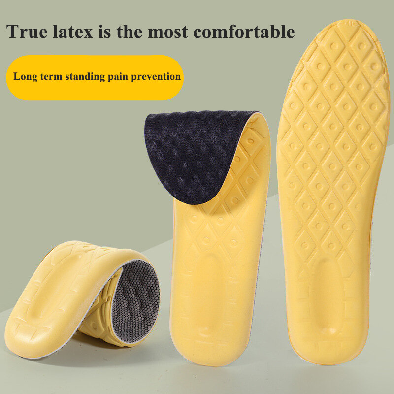 High Quality Latex Sport Insoles Super Soft Shoe Pads Orthotic Breathable Deodorant Shock Absorption Cushion Arch Support Insole