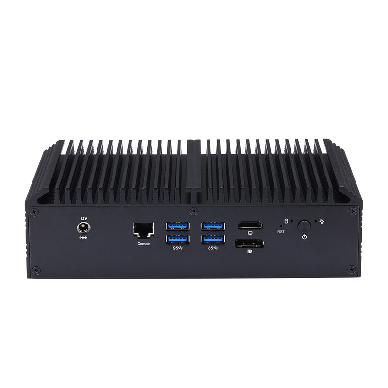 Qotom Mini PC Q1000GE Celeron Core I3 I5 dengan 8 I225V 2.5G LAN AES-NI Router Tanpa Kipas Komputer