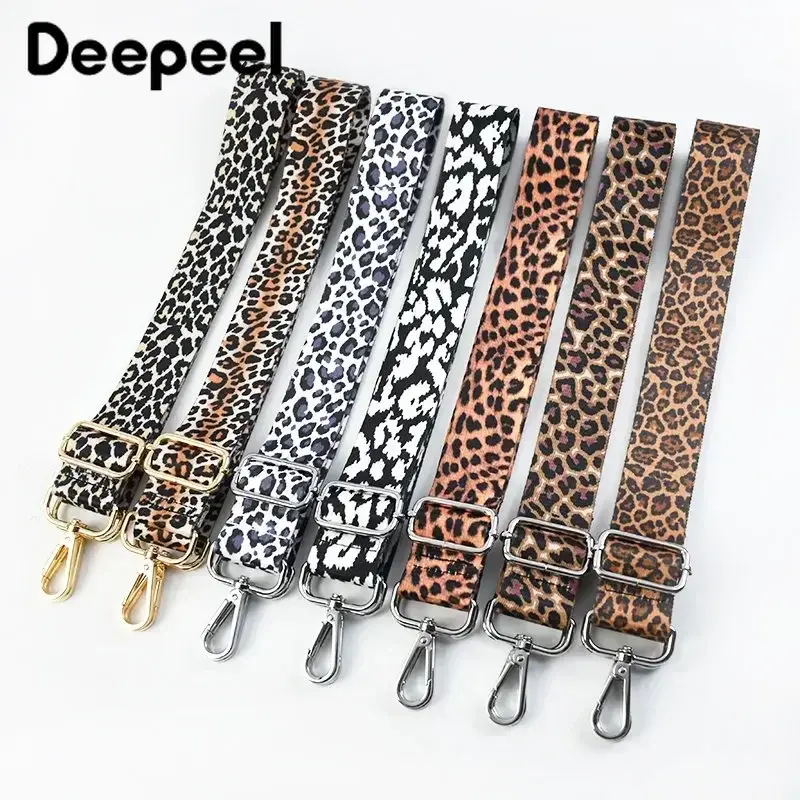 Deepeel 3.8cm Leopard Print Wide Shoulder Straps Wallet Tapes 80-140cm Adjustable Crossbody Women's Long Bags Strap Accessories