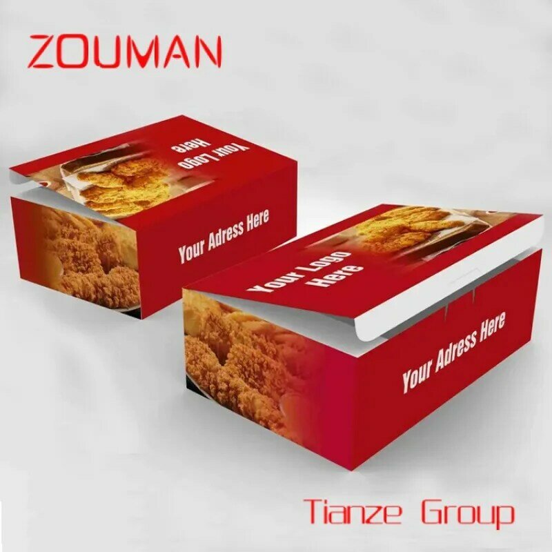 Takeaway Fried Chicken Box, Fast Food Grade, descartável, personalizado, venda quente
