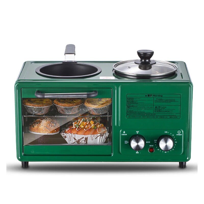 Mini máquina de café da manhã antiaderente, pequeno forno elétrico, frito e cozido no vapor, quatro em um, novo tipo