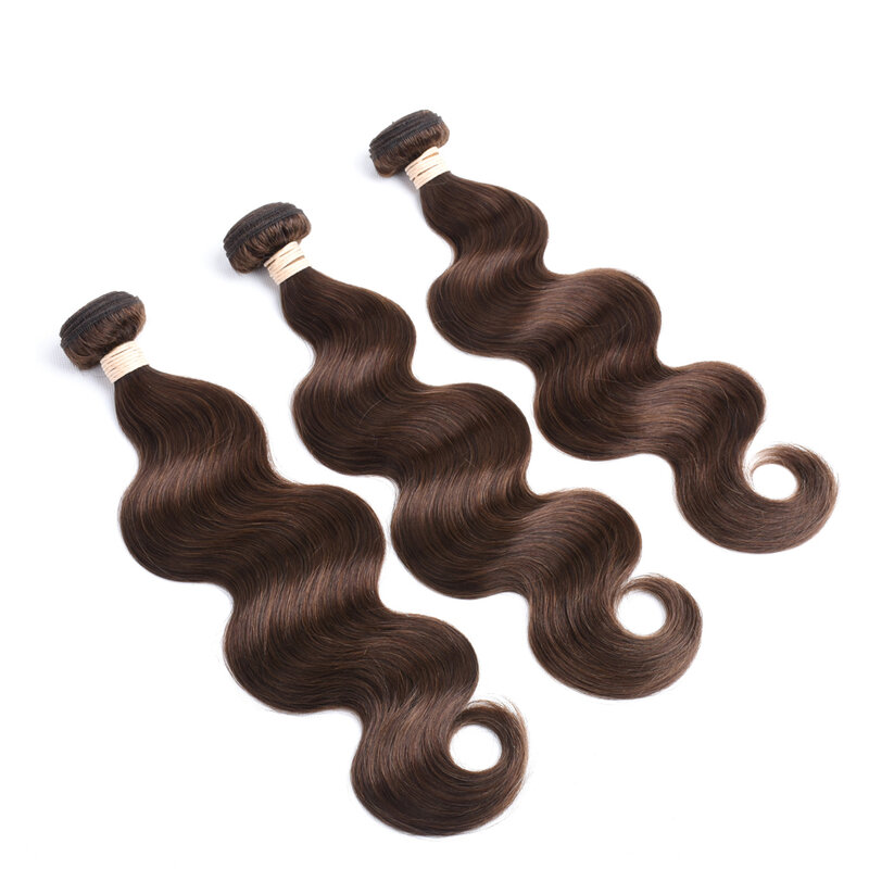 3 Bundels 10a #4 Bruine Chocolade Kleur Body Wave Menselijk Haar Bundel 3 Stuks Braziliaanse Haar Weaves Remy Hair Extension