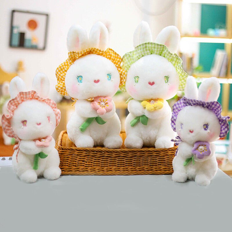 2023 neue hochwertige 24cm niedliche sitzende Stile Kaninchen Plüsch Spielzeug puppe Kinder Urlaub Überraschung Geschenk Mädchen Stoff Puppe Kissen