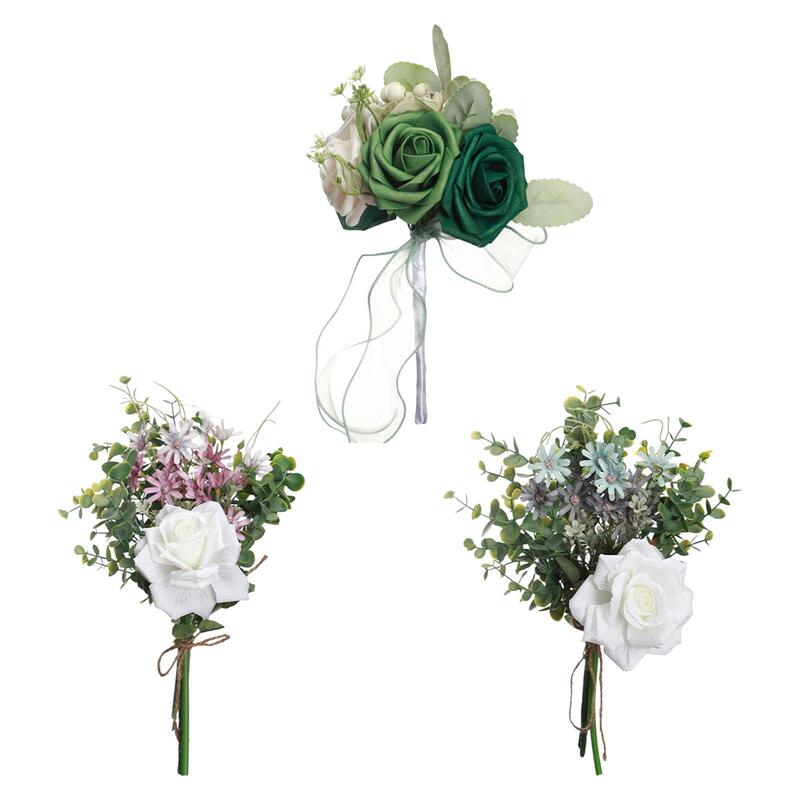 Bouquet di fiori artificiali Bouquet da lancio eleganti mazzi di nozze in stile rustico per la cerimonia della doccia nuziale sposa di san valentino