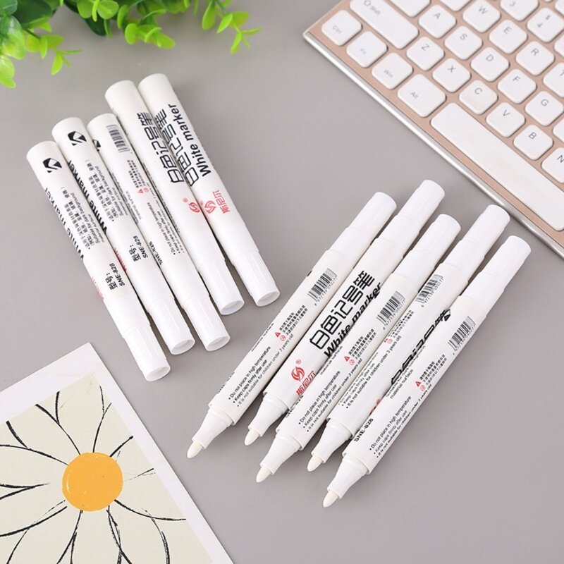 White Paint Pens,Permanent Marker Pen Paint Pens for Wood Rock Plastic Leather Drop Shipping