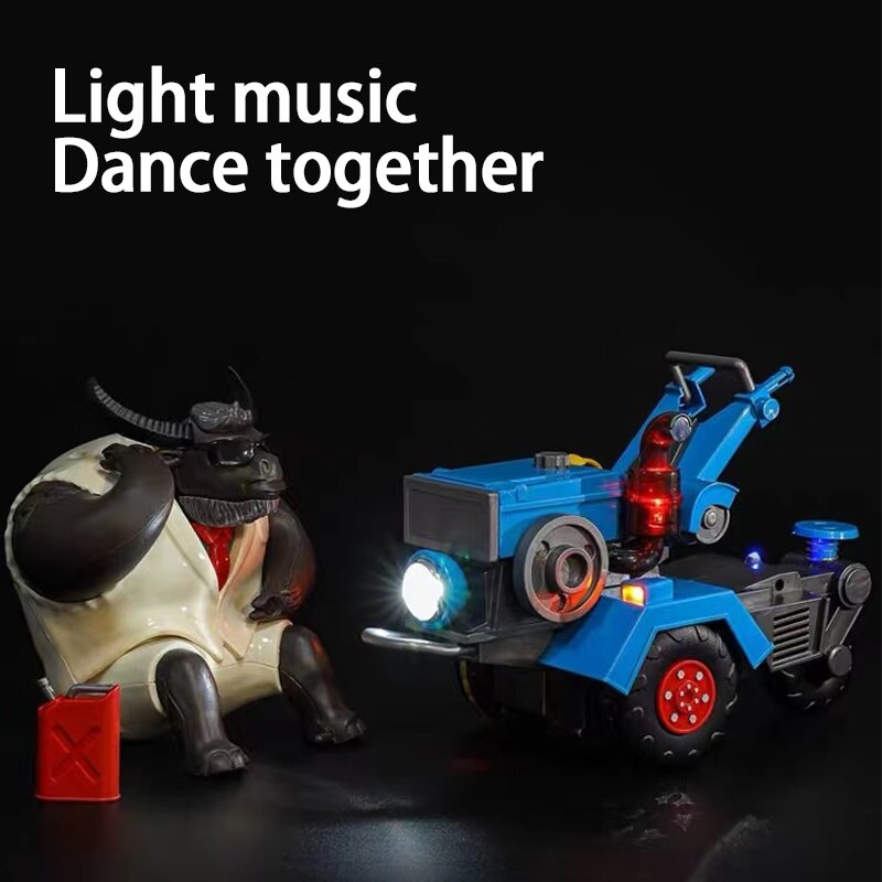 Coche de juguete eléctrico rompecabezas para niños, iluminación de coche Universal, Robot de baile, Tractor de Toro, muñeco de nieve, pato, juguete, 1, 2, 3, 4, regalo de Navidad