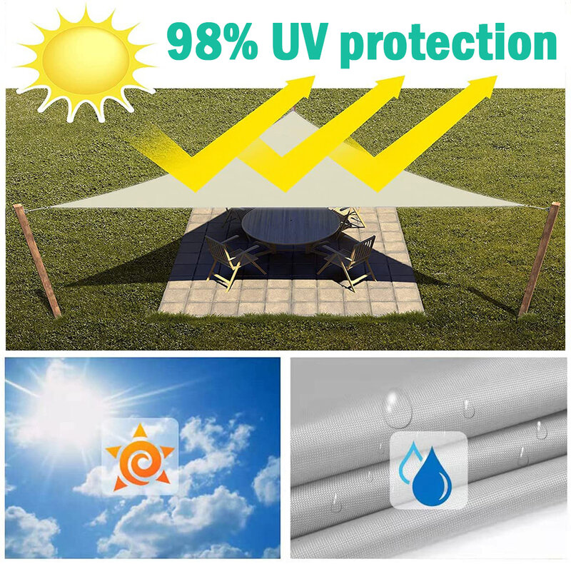 Multi-Size Driehoek Zon Shade Sail Waterdichte Outdoor Tuin Patio Party Zonnebrandcrème Awing Zon Luifel Voor Strand Camping Zwembad
