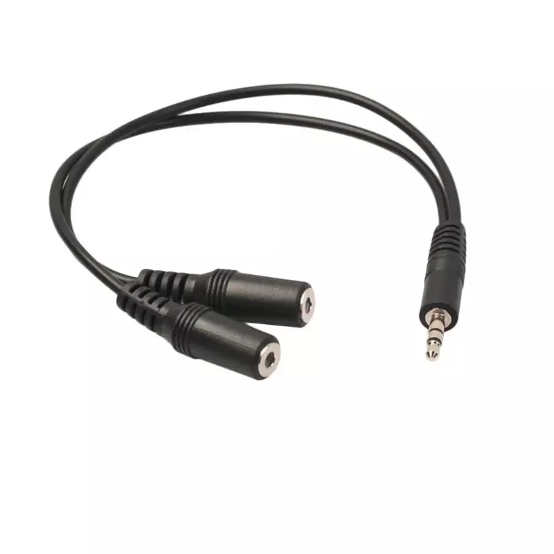 Banggood-macho para dupla fêmea Plug Jack, 3,5mm, áudio estéreo para fone de ouvido, fone de ouvido, Mic Splitter, adaptador conector, cabo extensor