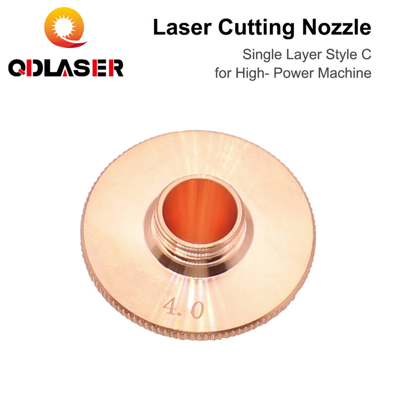 QDLASER P90 Bicos de Corte a Laser de Fibra, Camada Única, Estilo C para Máquina de Alta Potência, D28, M11, H15 mm, Calibre 3,5-6,0mm