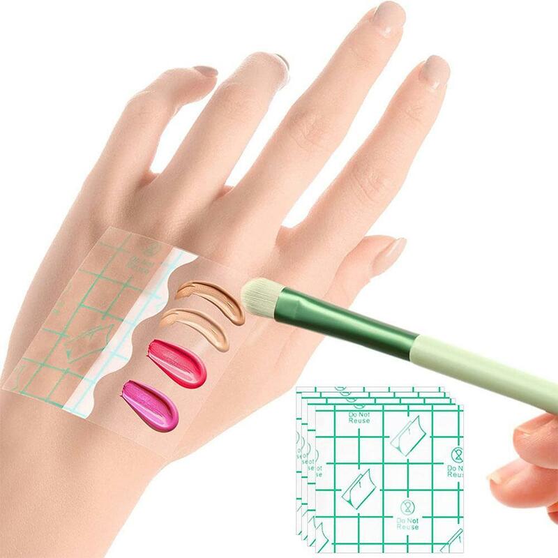 Disposable Makeup Hand Palettes PU Waterproof Film Tool Sticker Paper Adhesive Tattoo Cosmetic Accessories Makeup Color Pal V3S1