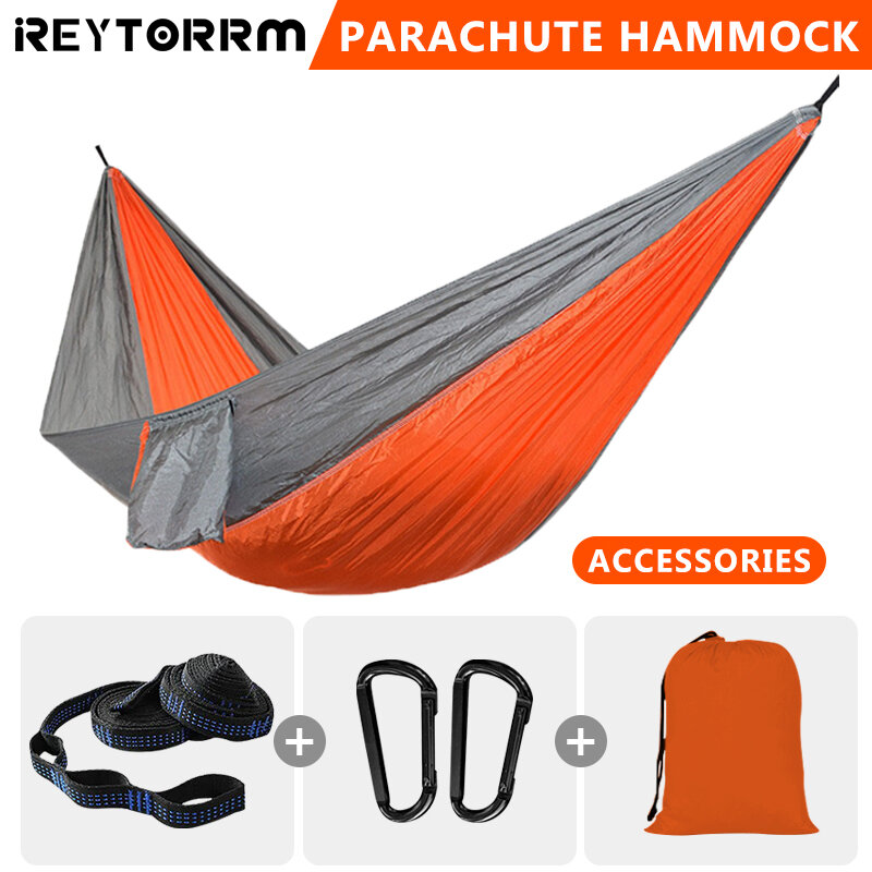 Hamac de camping parachute pour une place, lit-balançoire d'extérieur, facile à transporter, pour la chasse, la survie, le jardin, la cour, loisirs, voyage, 220x100cm