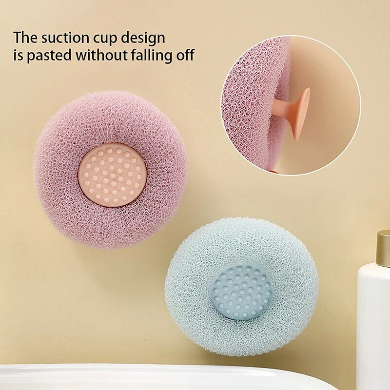 Rich Bubble Shower Bath Ball Durable With Suction Cup Dead Skin Remover Sponge Bubble Brush SPA Massage Brush Household