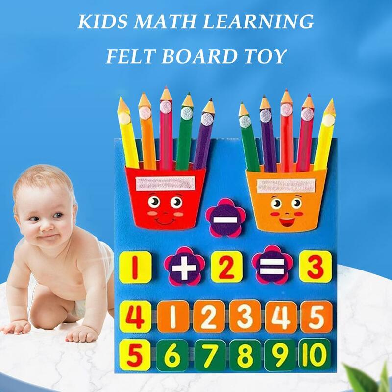 Felt Montessori Math Toy Children Pen Counting Busy Board Kids Early Educational Toys 30*30cm
