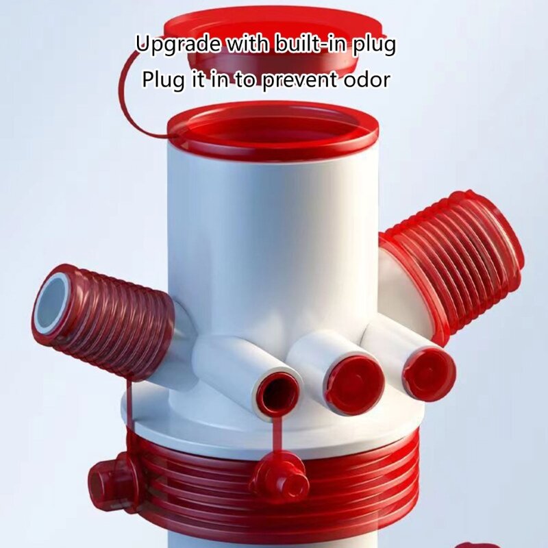 Multi Purpose Kitchen Sink Pipe Connector Reliable ABS Six Way Pipe Junction Dropship