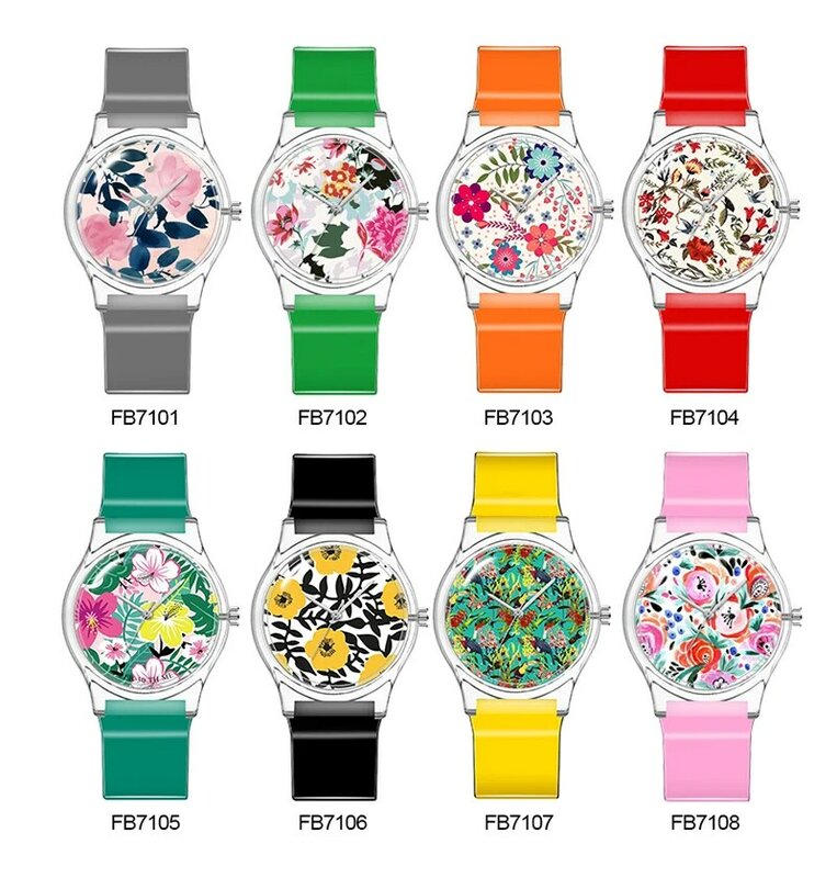 Kustom Logo Anda sendiri jam tangan PVC bahan plastik jam tangan bergambar kartun dicetak Dial disesuaikan