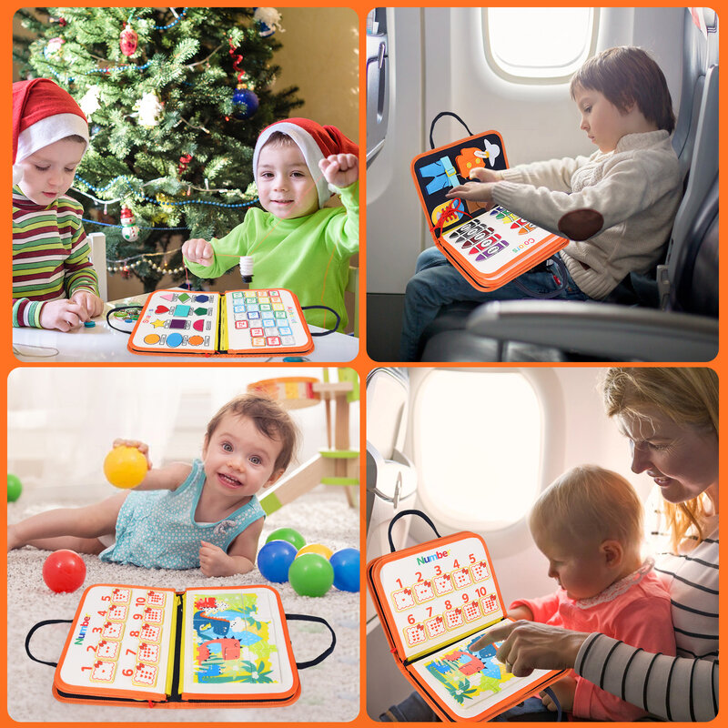 TUNJILOOL-juguete educativo Montessori para niños pequeños, tablero ocupado para bebés, libro de cuentos de tela de fieltro, combinación de colores en forma 3D