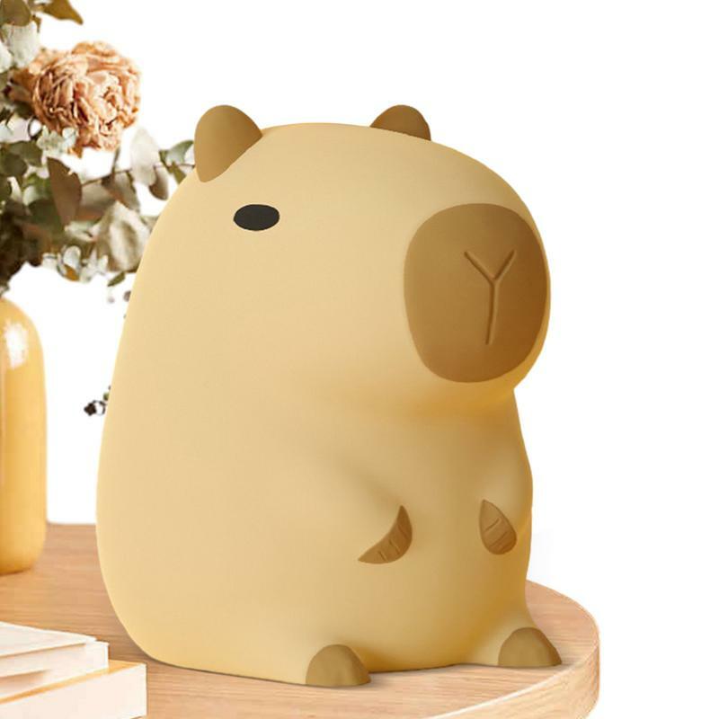 Capybara-Veilleuse en silicone aste par USB, lampe de nuit mignonne, minuterie, gradation, sommeil, chambre d'enfant, décor de dessin animé, # W0