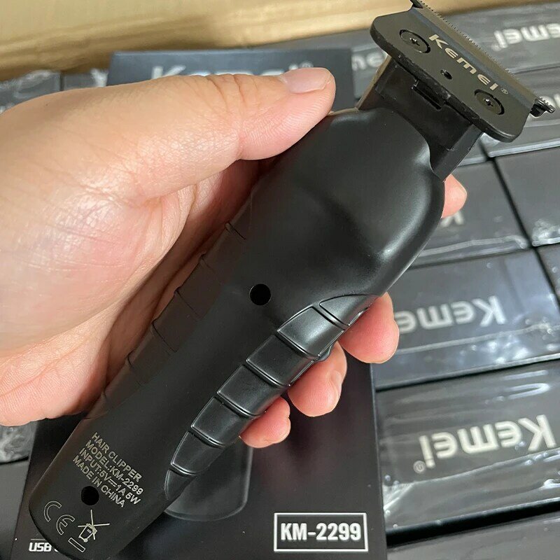 Kemei-ماكينة قص الشعر الكهربائية المهنية للرجال ، قابلة للشحن USB ، ماكينة حلاقة ، مشذب الشعر ، KM-2299