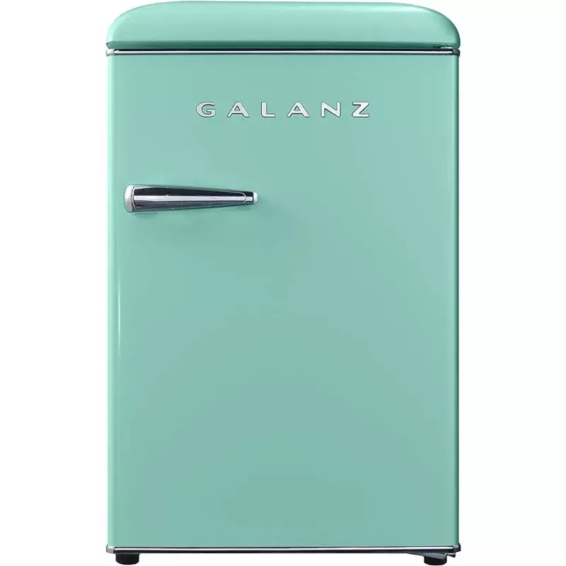 Galanz-Geladeira Compacta Retro, Portas Únicas, Termostato Mecânico Ajustável com Chiller, Verde, 2.5 Cu Ft, GLR25MGNR10