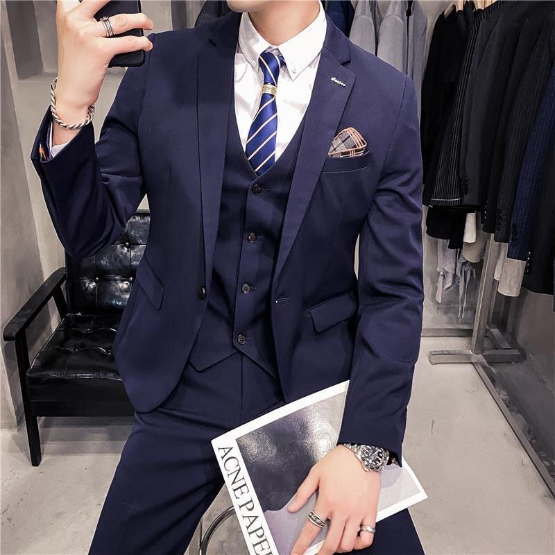 Pantalon Slim Fit de Style Coréen pour Homme, Vêtement de Couleur Unie, 32 Pièces