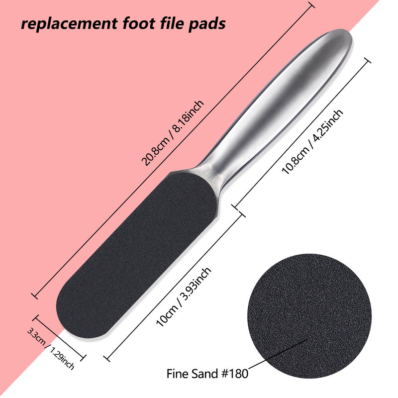 TP 20 sztuk Foot Rasp zawód pielęgnacja stóp na twardy pilnik usuwający martwy naskórek i zgrubienia Pedicure wymiana plików na uchwyt ze stali nierdzewnej
