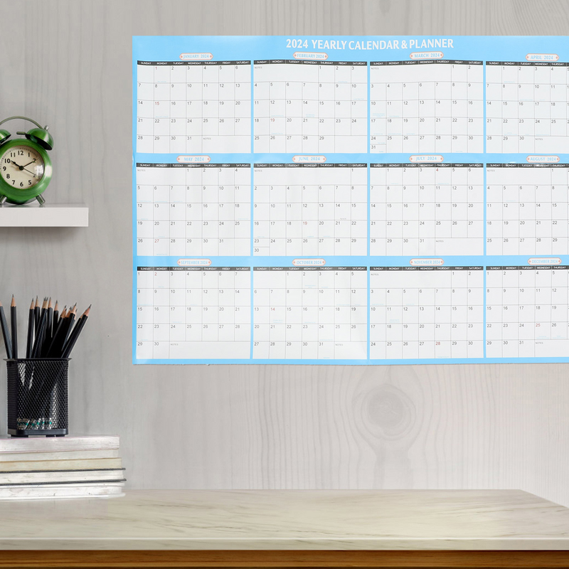 Calendário suspenso para casa e escritório, Calendários de parede, Planejador Mensal, Nomeação, Feriado, 2024 Ano, 2024