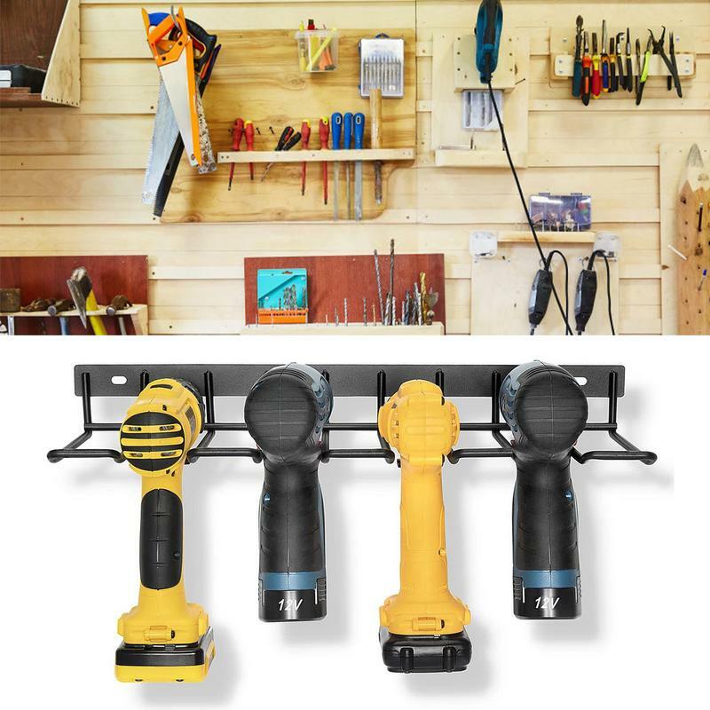 Drill Holder Wall Mount Rack Electric Drill Wrench Storage Power Tool Organizer Shelf Accessories for Home Workshop