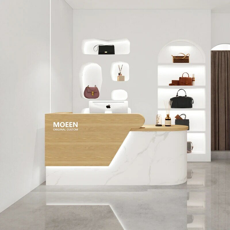 Simplicidade Moderna Recepção, Caixa Roupas Desk, Móveis De Salão De Beleza, Móveis De Luxo