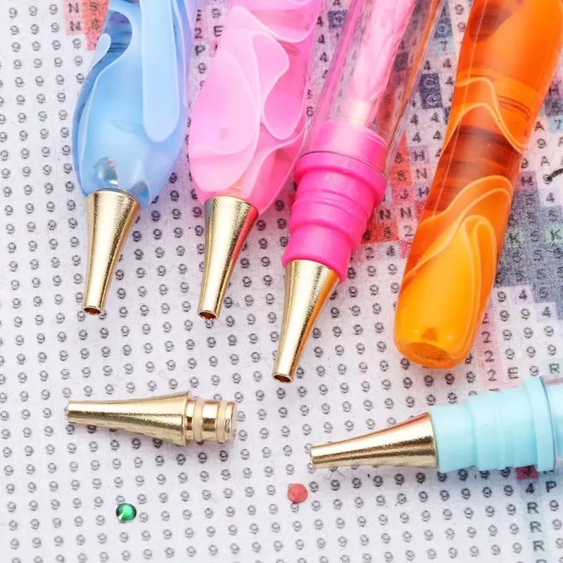 7ชิ้น /se ปากกาพ่นสีเพชรแบบนำกลับมาใช้ใหม่หัวปากกางานปักครอสติชสำหรับงานปักด่วนเครื่องมือเจาะหัวปากกาจุดโลหะ