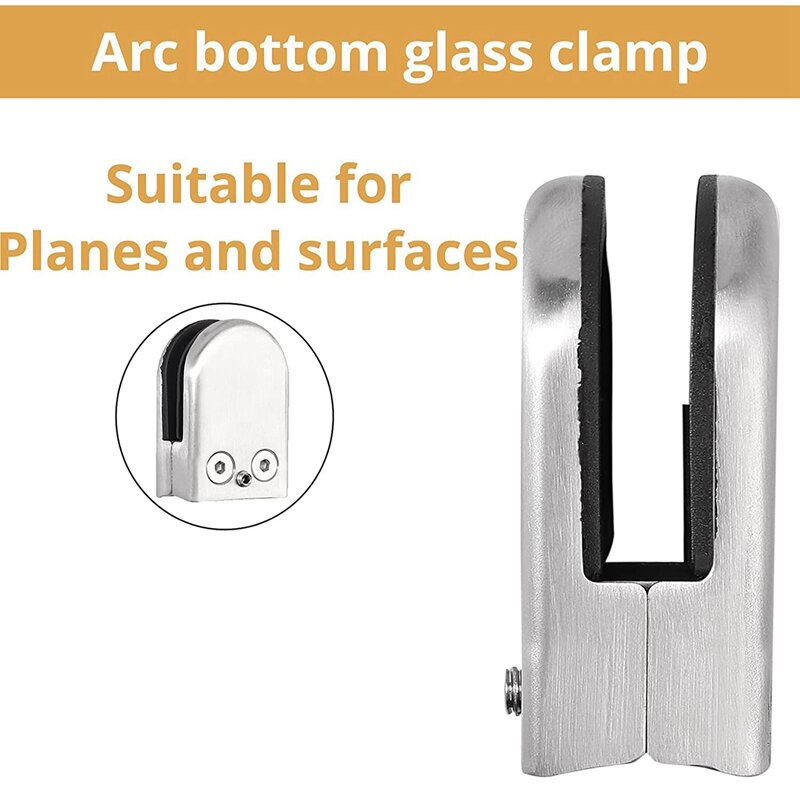 Stainless Steel Glass Clip 304 Stainless Steel Glass Clip Holder Terrain Plane Connector Glass Clip Size For 6-8Mm Glass
