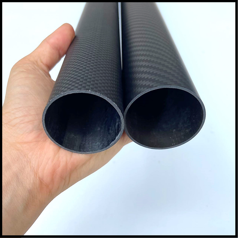 Tube en fibre de carbone pour avion RC, matériau composite, haute dureté, 750mm, 3K, OD 10mm, 18mm, 25mm, 30mm, lot de 2 pièces