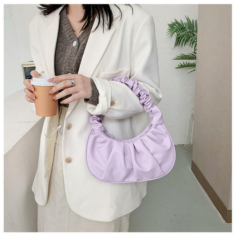 Bolso de mano plisado en forma de nube para mujer, bandolera de hombro, para las axilas, para ir de compras
